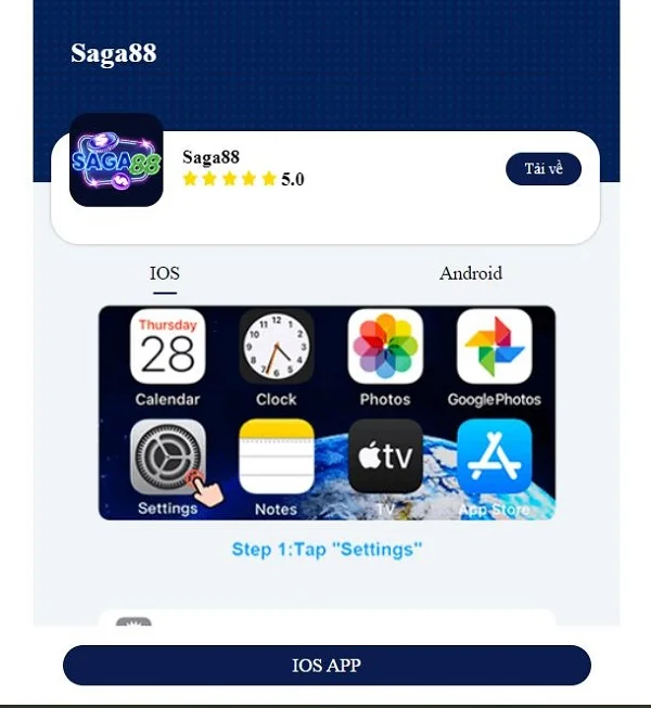 Truy cập link tải app saga88 chính thức tại saga88.in