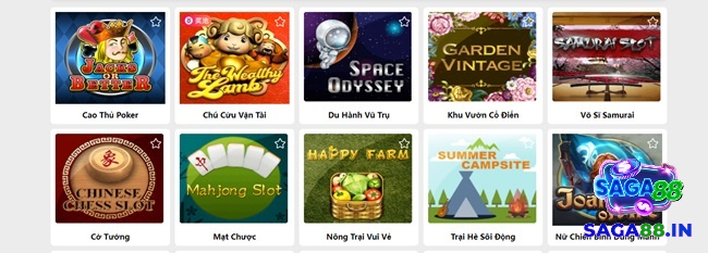 Saga88 cung cấp nhiều sảnh cược với top game nổ hũ có tỷ lệ thưởng cạnh tranh nhất thị trường