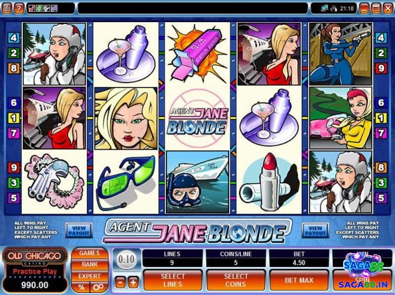 Đặc vụ Jane Blonde là game slot gồm 5 cuộn với 15 dòng trả tiền