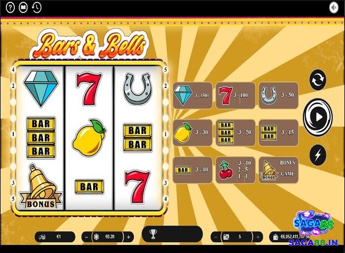 Các biểu tượng trong game slot Bars & Bells