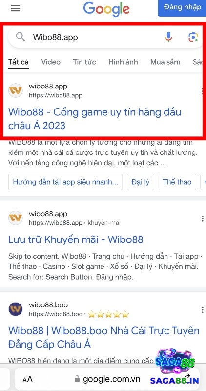 Truy cập đúng địa chỉ web cược Wibo88 khi đăng nhập