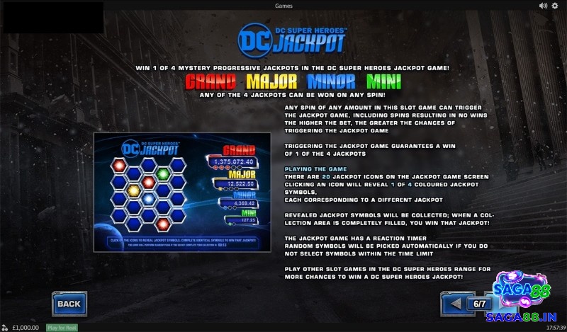 Trò chơi có tới 4 Jackpot luỹ tiến