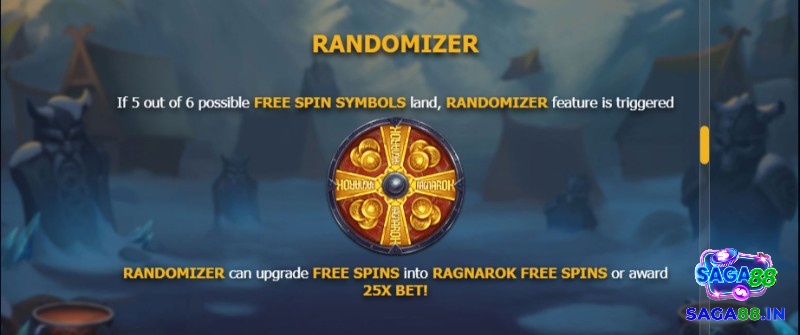 Randomizer được kích hoạt bằng cách quay được 5 trên 6 biểu tượng Free Spin