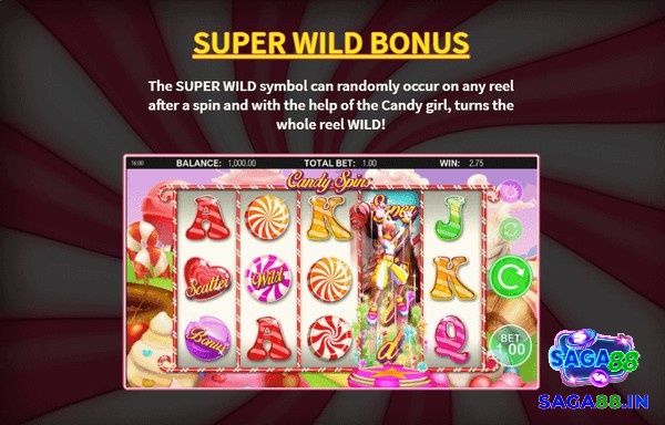 Super Wild Bonus tạo ra các biểu tượng WIld mở rộng ra toàn bộ một cuộn