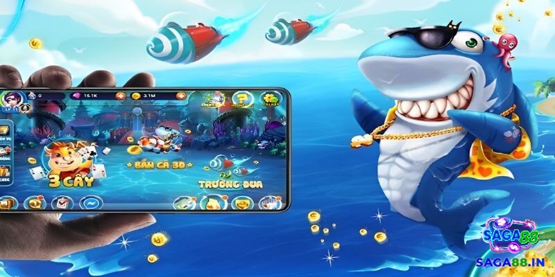 Người chơi đang trải nghiệm game bắn cá trên điện thoại