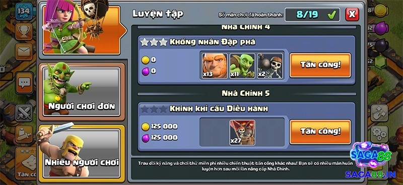 Clash of Clans có nhiều chế độ chơi hấp dẫn để bạn có thể trải nghiệm