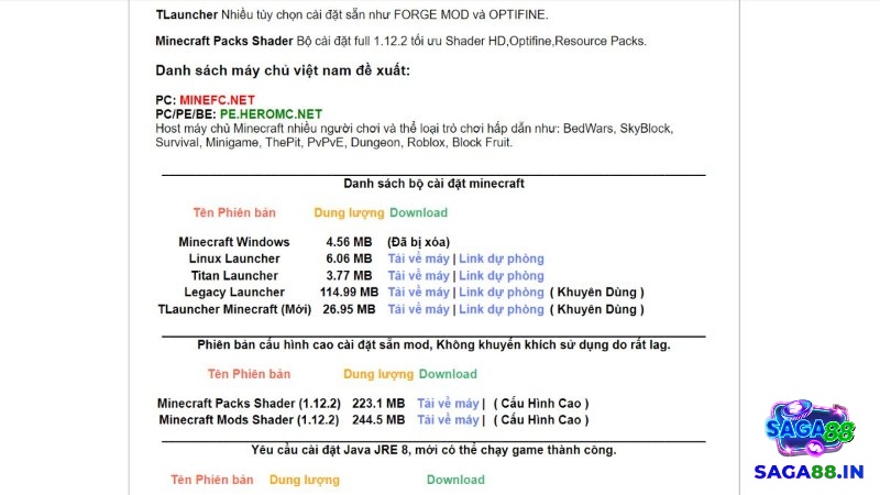 Chọn phiên bản Minecraft PC phù hợp