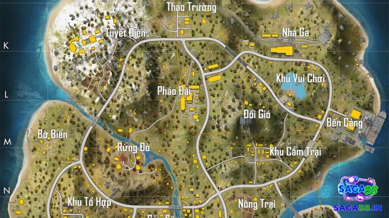 Game có bản đồ được thiết kế đa dạng với nhiều khu vực có các địa hình khác nhau