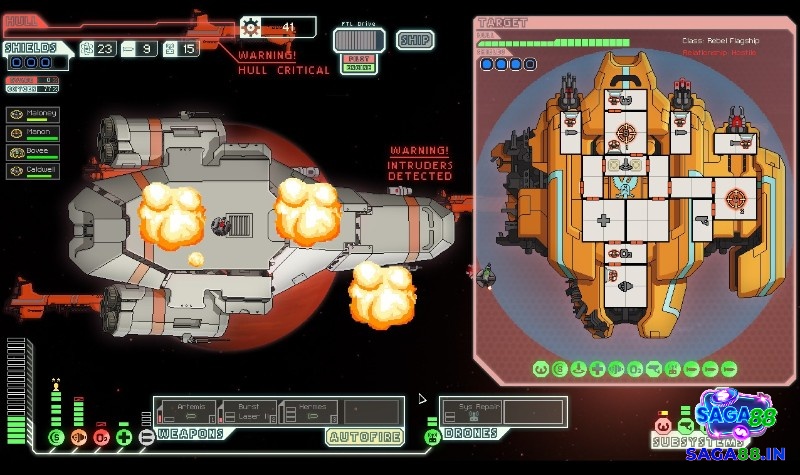 FTL: Faster Than Light là một tựa game pixel hay pc thuộc thể loại roguelike kết hợp mô phỏng quản lý tàu vũ trụ