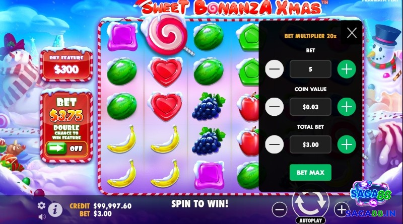 Chơi game slot Sweet Bonanza Xmas rất dễ dàng