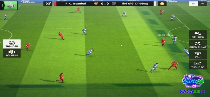Game Top Eleven sở hữu đồ họa 3D gọn nhẹ nhưng rất chân thực