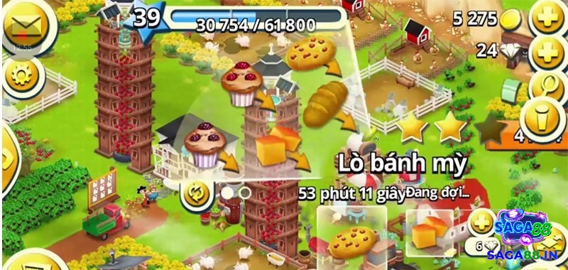 Các công trình trong game với đa dạng tính năng giúp bạn phát triển nông trại của mình ngày càng lớn mạnh hơn
