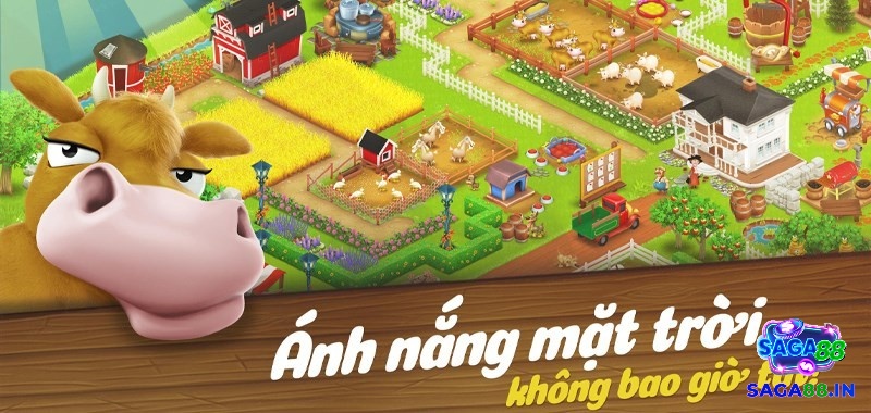 Game Hay Day online có đồ họa phong cách hoạt hình tươi sáng và vui nhộn