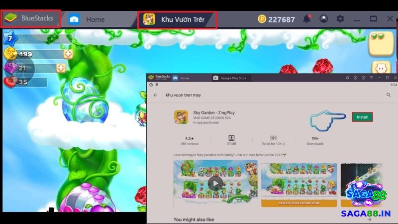Tìm game, nhấn Cài đặt rồi chọn Mở để chơi