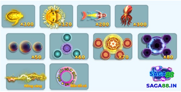Bảng trả thưởng các loài cá lớn trong game bắn cá săn xu