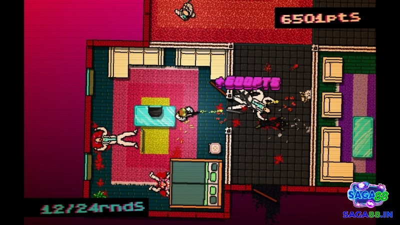 Hotline Miami siêu nhẹ, tốc độ nhanh và cuốn hút nhờ lối chơi hành động dứt khoát.