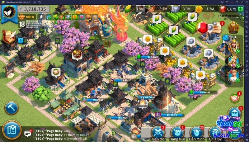 Trận chiến bản đồ thế giới trong Rise of Kingdoms tái hiện sự hoành tráng của các nền văn minh cổ đại.