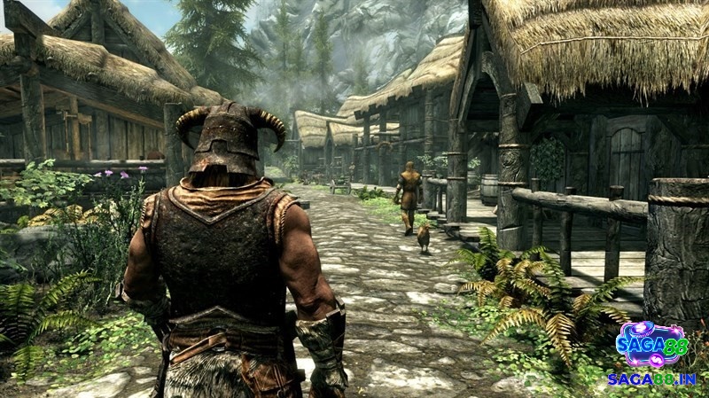 Dragonborn khám phá thế giới mở Skyrim với hàng trăm nhiệm vụ phụ và tự do xây dựng nhân vật.