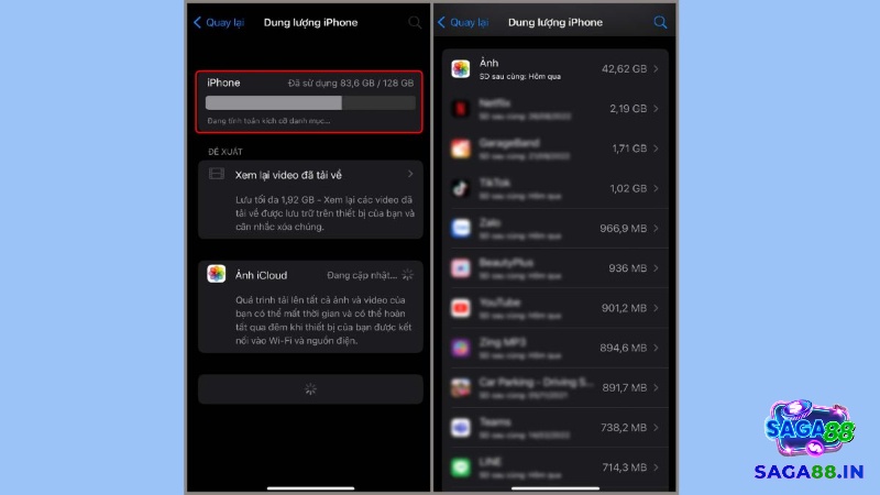 Kiểm tra iOS, dung lượng trống và tài khoản Apple ID trước khi cài Minecraft.