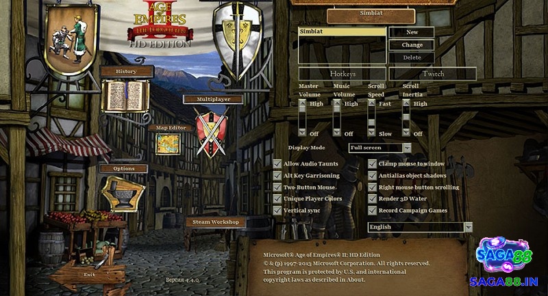 Điều chỉnh đồ họa và âm thanh trong AoE 2 để cải thiện hiệu năng cho máy yếu.