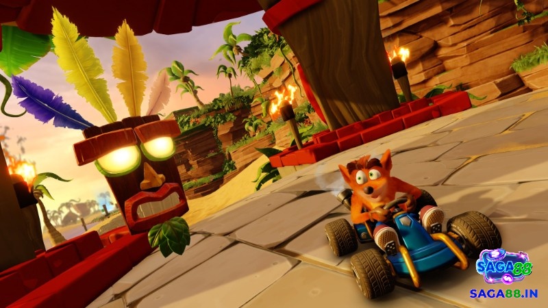 Khu trung tâm trong chế độ Phiêu lưu với cổng vào các đường đua và thử thách