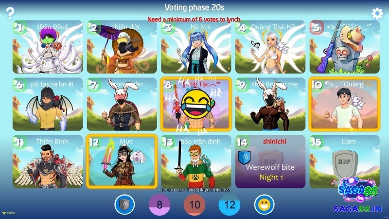 Giao diện Werewolf Voice Ultimate Werewolf Party với phòng chơi nhiều người