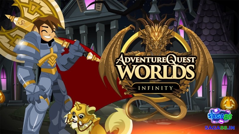 AdventureQuest Worlds với nhân vật hoạt hình chiến đấu trong thế giới nhập vai nhiều màu sắc
