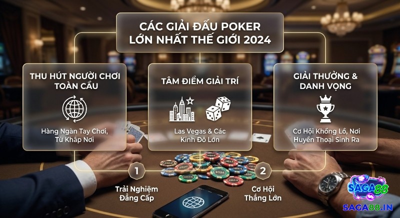 3 yếu tố nổi bật của các giải đấu poker lớn nhất thế giới 2026: thu hút người chơi, tâm điểm giải trí, giải thưởng danh vọng