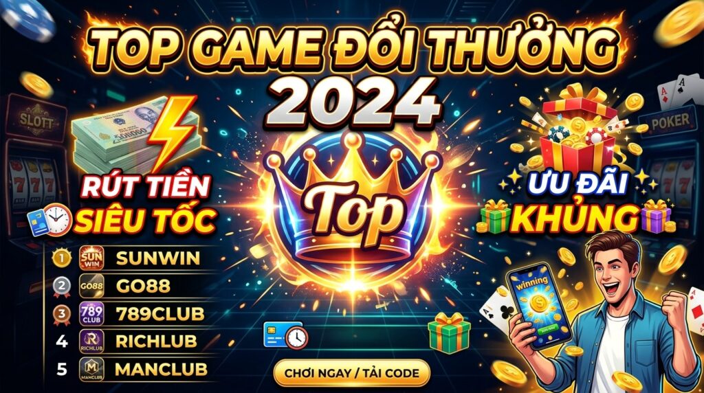 Top game đổi thưởng 2026 - Rút tiền siêu tốc, ưu đãi khủng