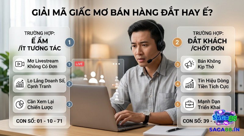 Giải mã, giấc mơ thấy bán hàng số mấy: người đàn ông livestream ếvà đắt khách (chốt đơn, dòng tiền)