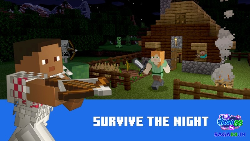 Minecraft Survival thử thách khả năng thu thập tài nguyên và sinh tồn