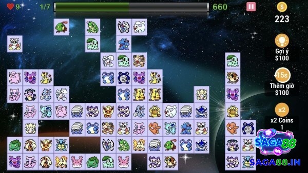 Pikachu 2003 tăng độ khó qua nhiều kiểu sắp xếp ô hình